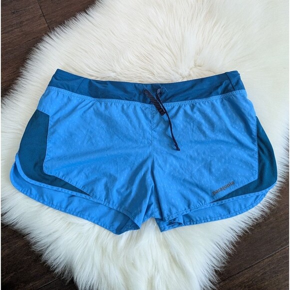 Patagonia Strider Pro Shorts Womens 36x3.5 Blue 2-tone Drawstring Lined M Medium - Picture 1 of 4